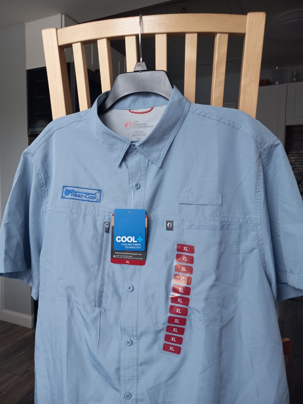 Light Blue Outdoor Shirt with Circular Animal Logo